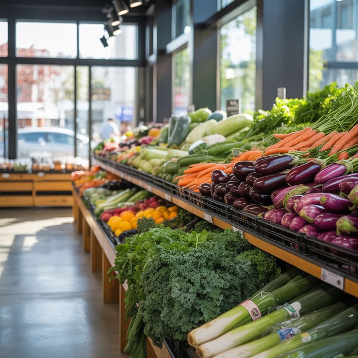 Arrangement of seasonal New Zealand produce including leafy greens citrus and root vegetables
